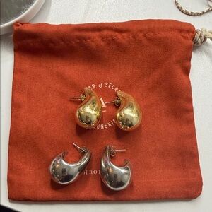 Amazon Gold and Silver Teardrop Earrings